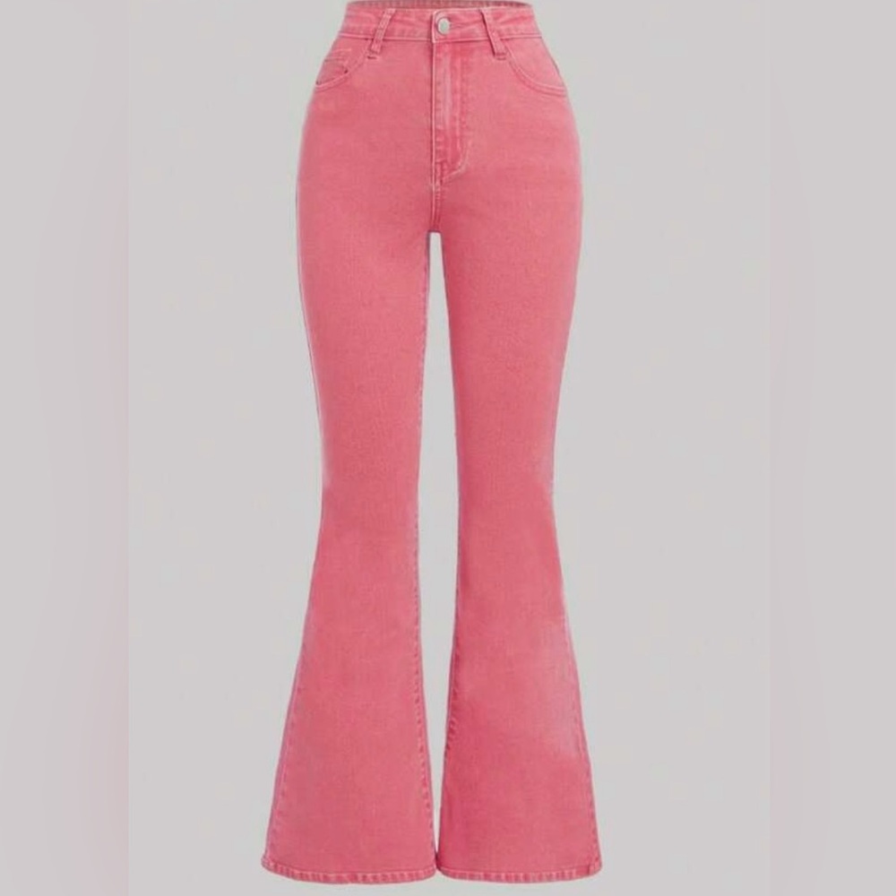 Baby pink flare pants